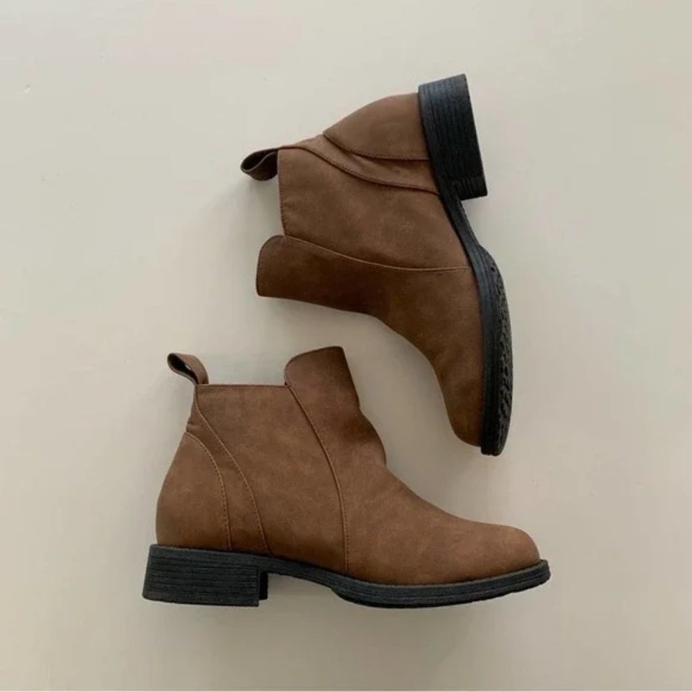 Lukees by Muk Luks Women’s Brown Side-Zip Bethany Ankle Boots Size 8 - 8.5 - Picture 3 of 8